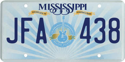 MS license plate JFA438