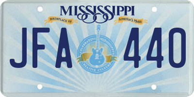 MS license plate JFA440