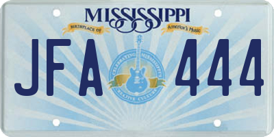 MS license plate JFA444