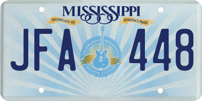 MS license plate JFA448