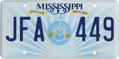 MS license plate JFA449