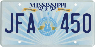 MS license plate JFA450