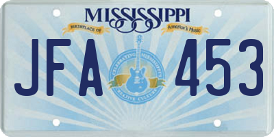MS license plate JFA453