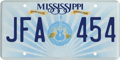 MS license plate JFA454