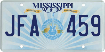 MS license plate JFA459