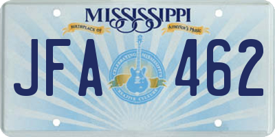 MS license plate JFA462