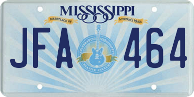 MS license plate JFA464