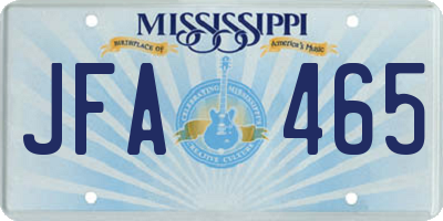 MS license plate JFA465