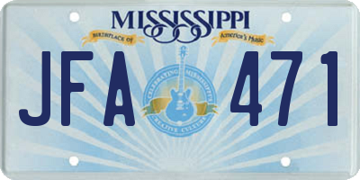 MS license plate JFA471