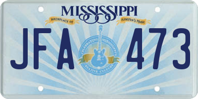 MS license plate JFA473