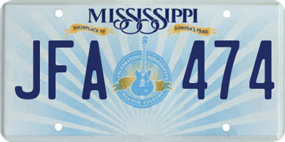 MS license plate JFA474
