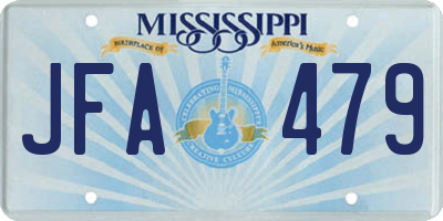 MS license plate JFA479
