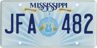 MS license plate JFA482