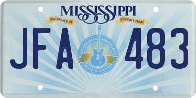 MS license plate JFA483