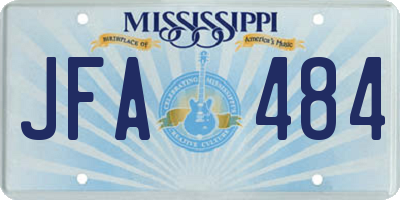 MS license plate JFA484