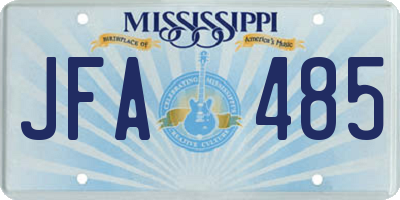 MS license plate JFA485