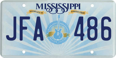 MS license plate JFA486