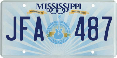 MS license plate JFA487