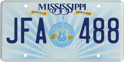 MS license plate JFA488