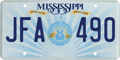 MS license plate JFA490