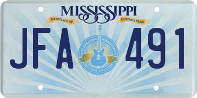 MS license plate JFA491