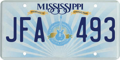MS license plate JFA493