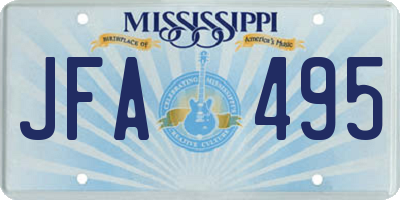 MS license plate JFA495