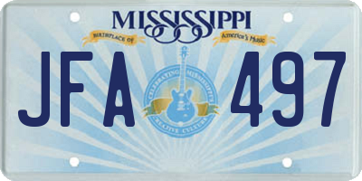 MS license plate JFA497