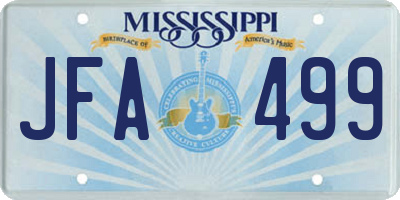 MS license plate JFA499