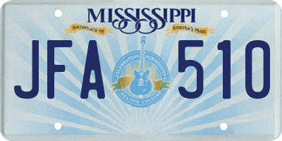 MS license plate JFA510