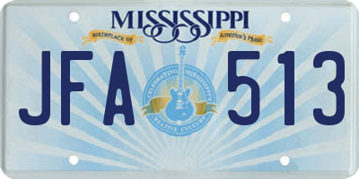 MS license plate JFA513