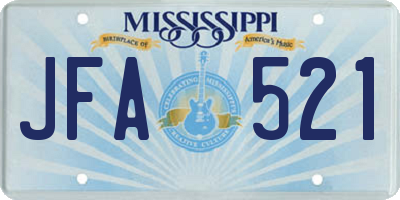 MS license plate JFA521