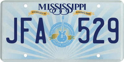 MS license plate JFA529