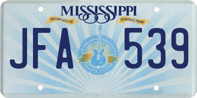 MS license plate JFA539