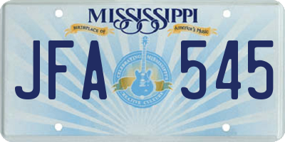 MS license plate JFA545
