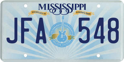 MS license plate JFA548