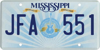 MS license plate JFA551
