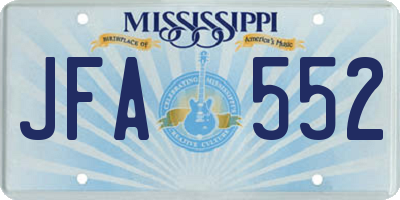 MS license plate JFA552