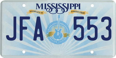 MS license plate JFA553