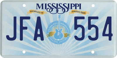 MS license plate JFA554