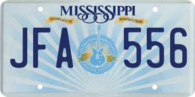 MS license plate JFA556
