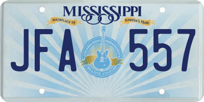 MS license plate JFA557