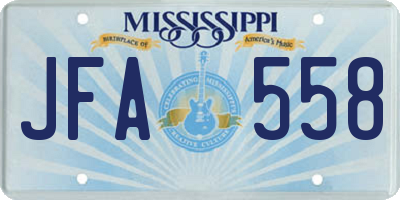 MS license plate JFA558