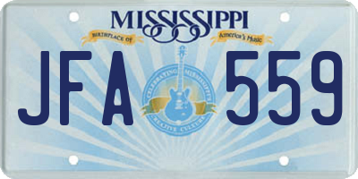 MS license plate JFA559