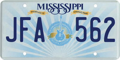 MS license plate JFA562