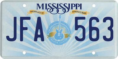 MS license plate JFA563