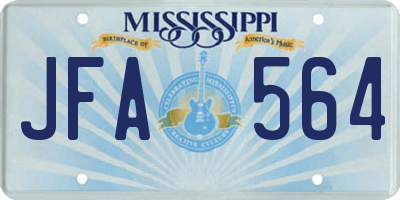 MS license plate JFA564
