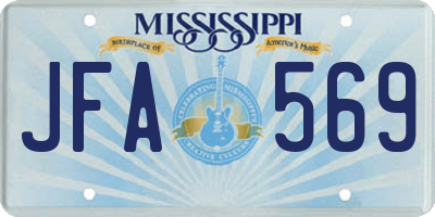MS license plate JFA569