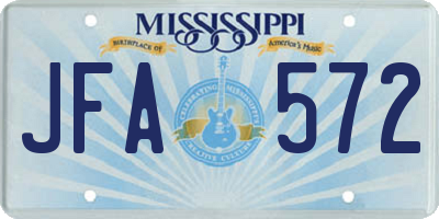 MS license plate JFA572