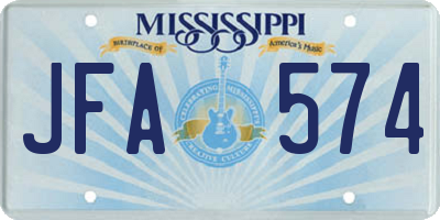MS license plate JFA574